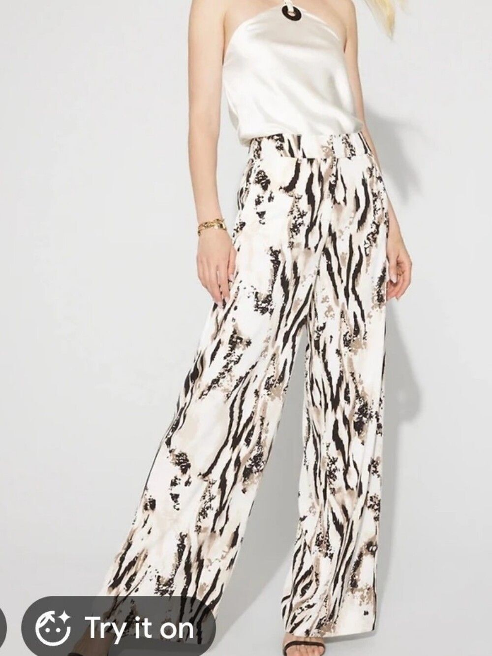 WHBM 8S Wide Leg Animal Print
